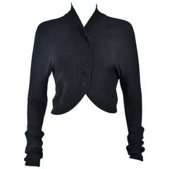 ALAIA Black Stretch Cropped Sweater Size S