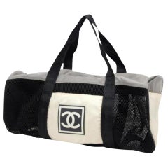 Chanel XL Mesh CC Logo Duffle Bag Boston Travel Gym 39ck824s
