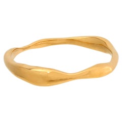 Modernist Delicate Wave Ring, 18 Carat Gold Plated Recycled Silver (Large)