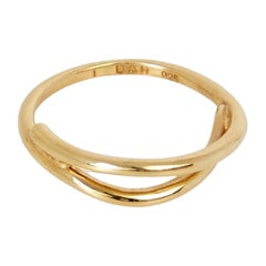 Double Band Detail Ring, 18 Carat Gold Plated Recycled Silver (Small)