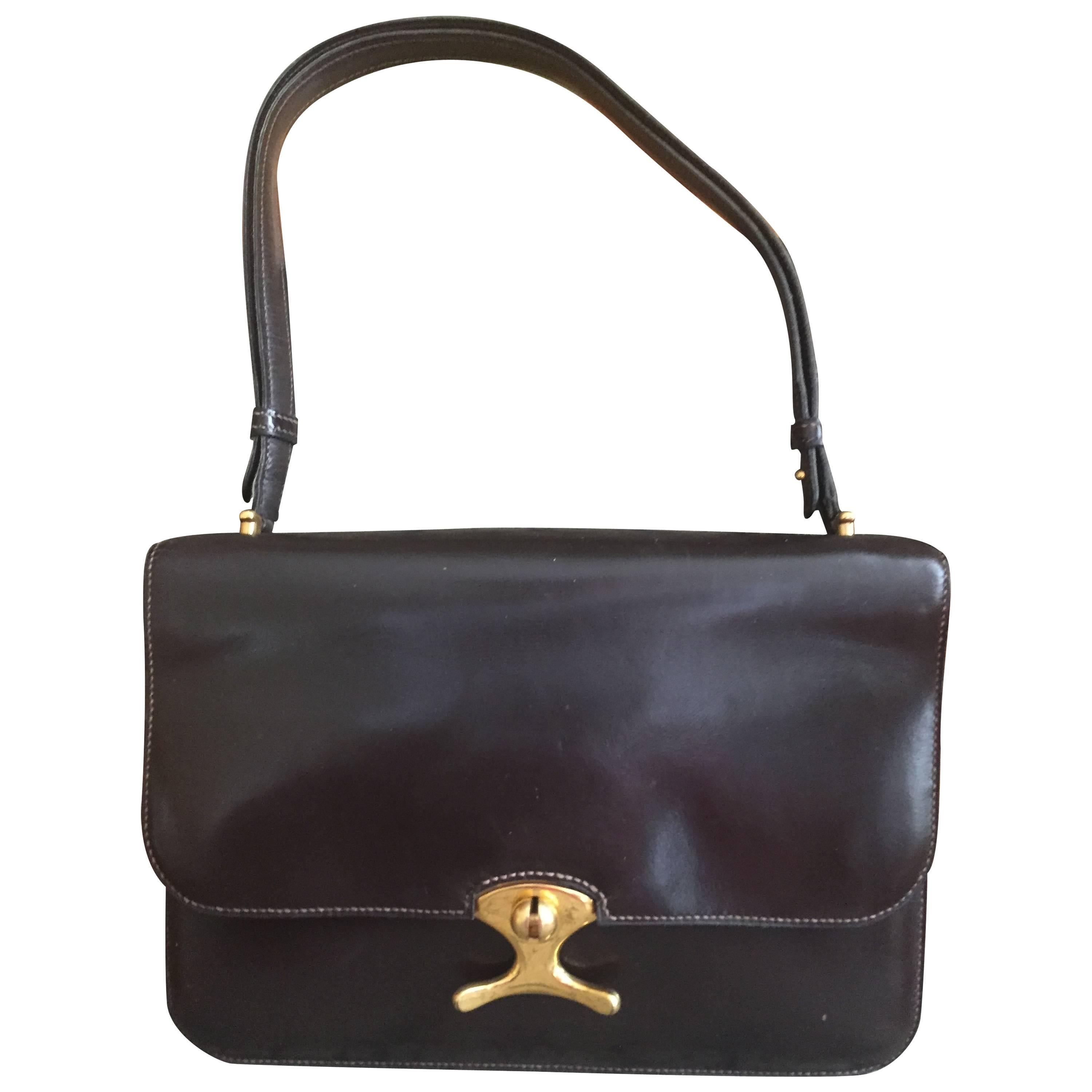 Hermes Unusual Vintage Black Shoulder Bag For Sale