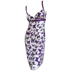 Versace Silk Butterfly Print Dress