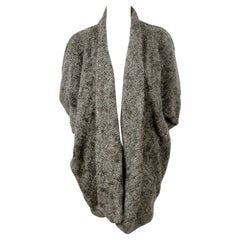 1980's ISSEY MIYAKE boucle knit grey cocoon sweater coat
