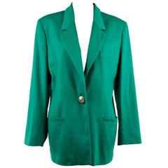 VERSACE JEANS COUTURE Green Wool & Cashmere BLAZER Jacket SIZE 42 6