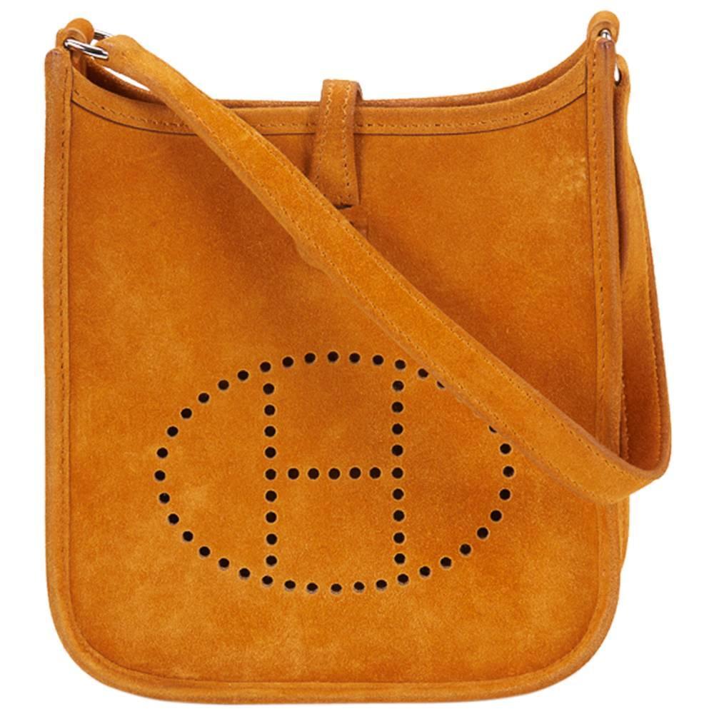 2005 Hermes Mustard Yellow Suede Evelyne TPM at 1stdibs