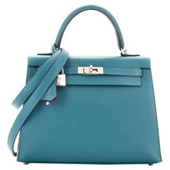 Hermes Kelly Handbag Verso Madame with Palladium Hardware 25