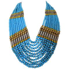 Rare Masha Archer Bib Oval Collar Necklace