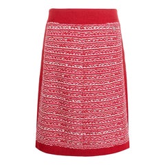 2016s Catwalk Chanel Red Cashmere  Skirt