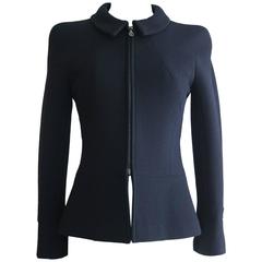 CHANEL 1997 Wool Zip Peplum Blazer