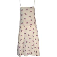 1980s Diane Von Furstenberg Silk Two Piece Tank Top and Skirt Ensemble 11