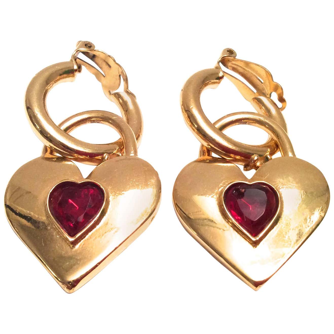 Chanel vintage heart earrings Clearance