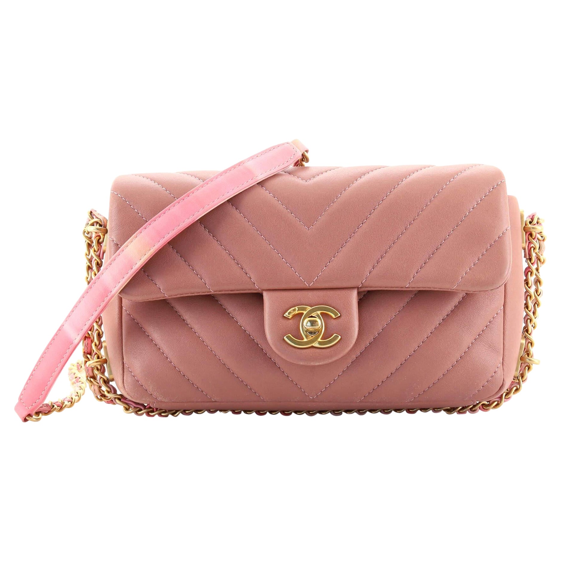 Chanel Crossbody Mini Round CC Shearling Bag at 1stDibs