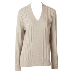 Hermès Cashmere Knit V Neck  Sweater