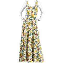 Betsey Johnson Backless Pointilist Floral Maxi Dress