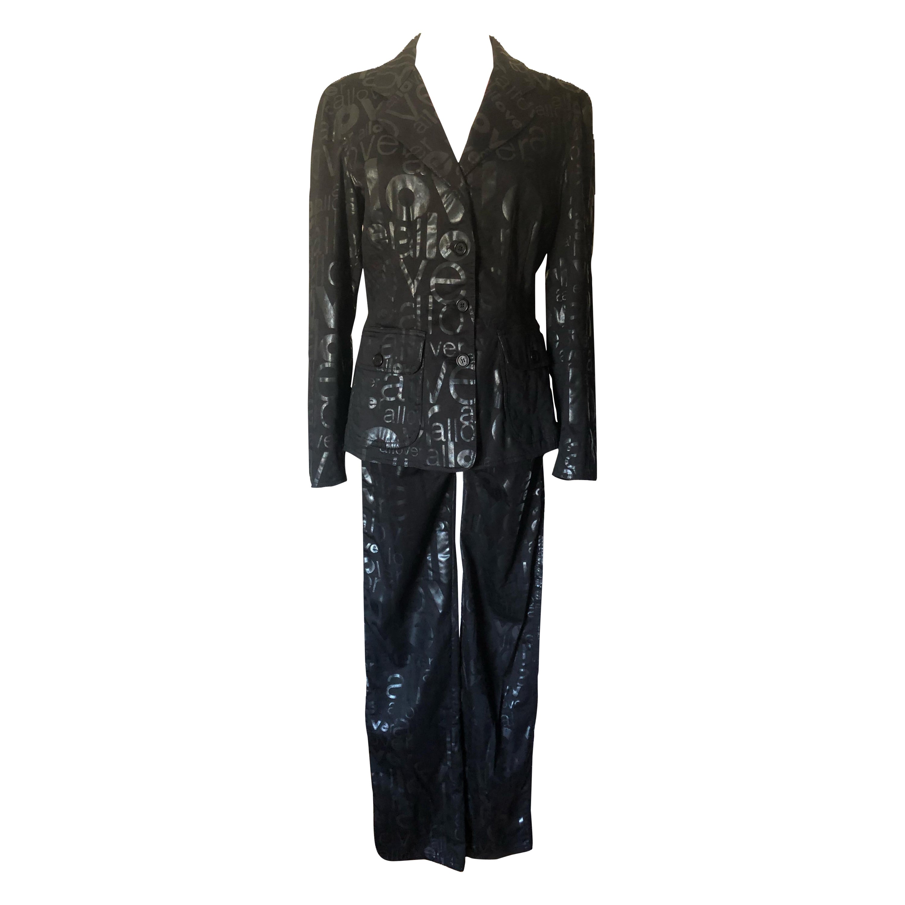 1990's Vintage Moschino Jean pants suit For Sale