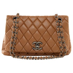 Chanel Quilted Single Flap Karl Lagerfeld Lambskin Bag