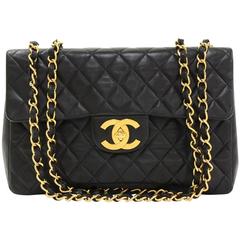 Chanel Maxi Classic Beige Lambskin Flap Bag Chanel