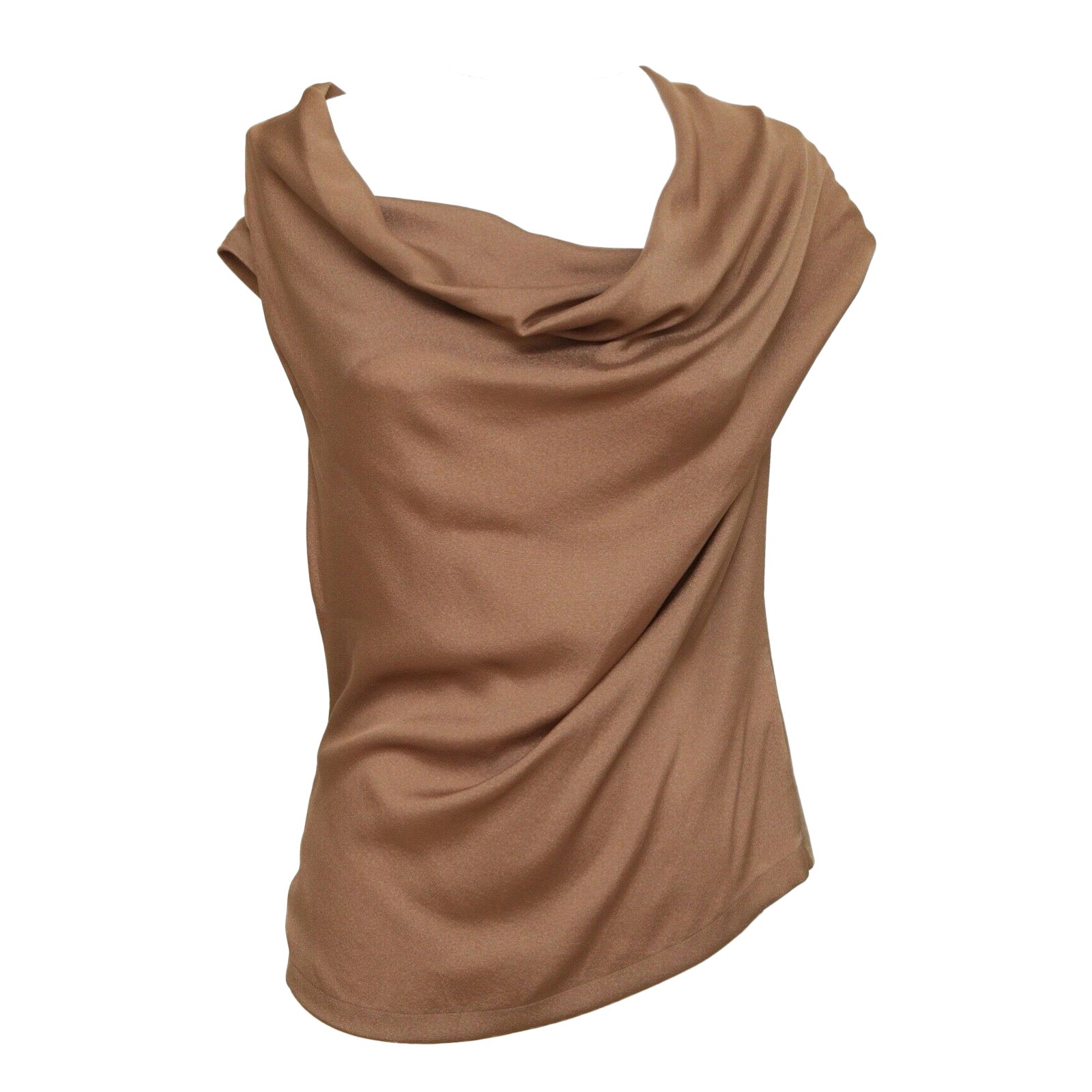 ESCADA Blouse Top Shirt Knit Cowl Neck Cap Sleeve Silk Blend Sz 38 NWT $525