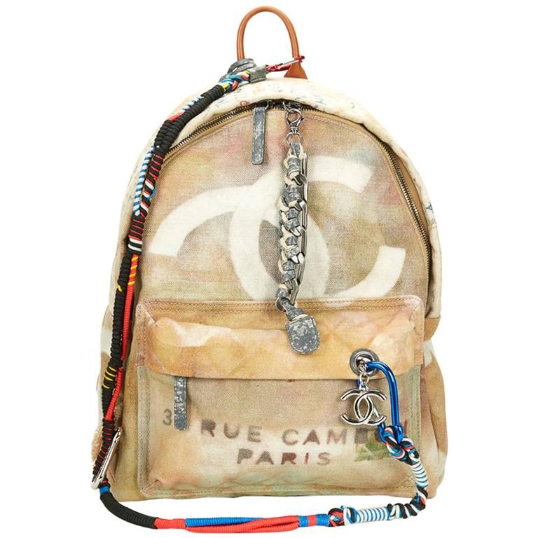 2014 Chanel Beige Canvas Spring 2014 'Act 2' Medium Graffiti Backpack at  1stDibs