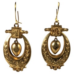 Used Victorian Gold Filled Dangle Earrings