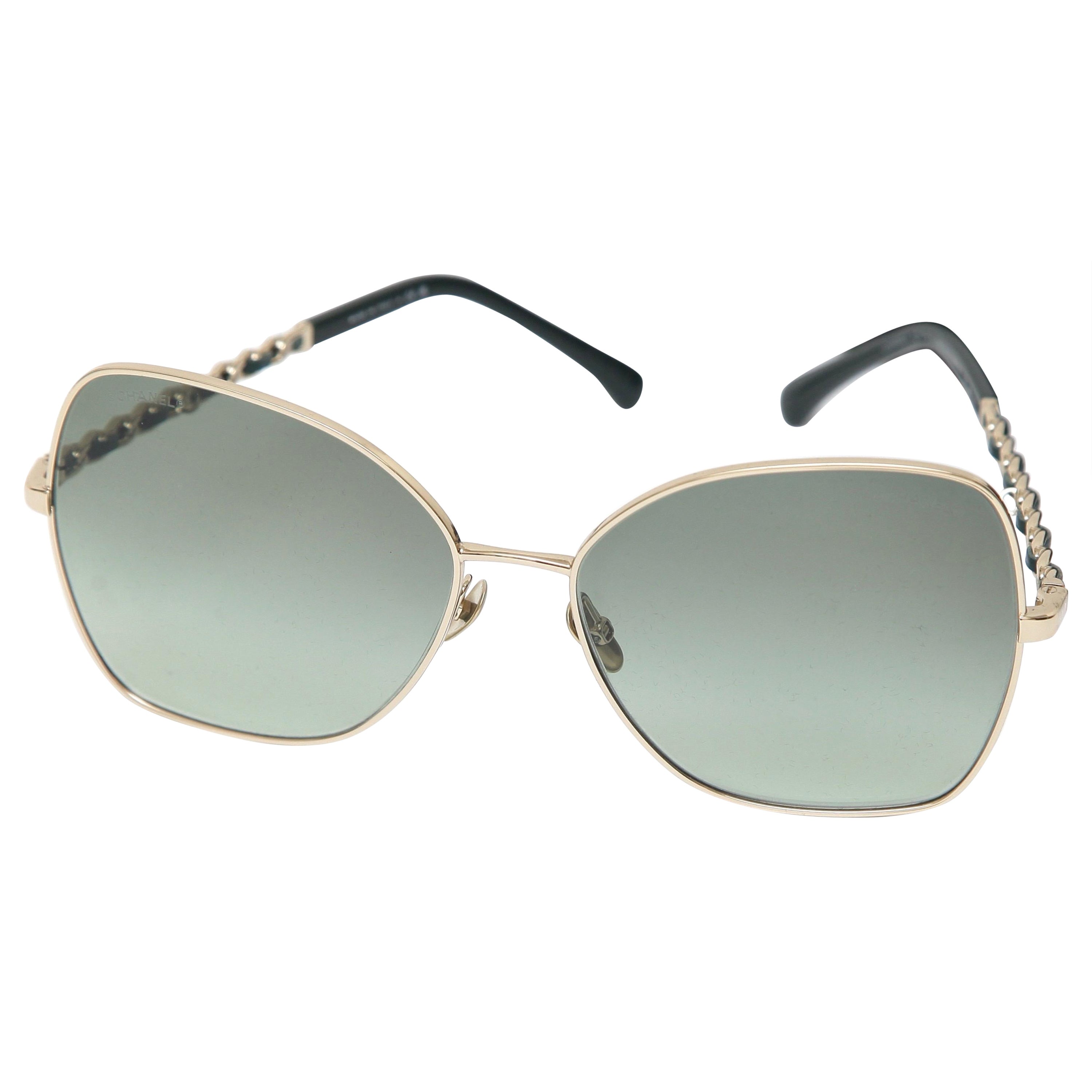 CHANEL Sunglasses Butterfly Eyeglasses 4274-Q Dark Green Gold Frames NIB  2022 For Sale at 1stDibs