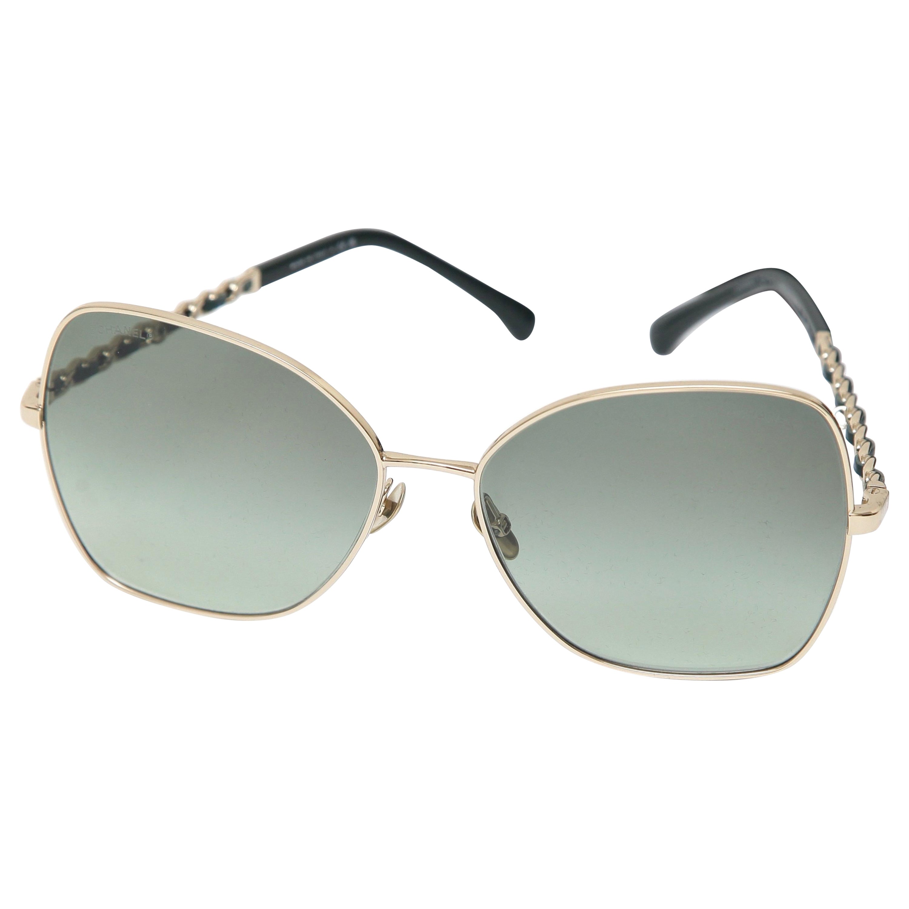 Chanel - Rectangle Sunglasses - Dark Green Gray Gradient - Chanel Eyewear -  Avvenice