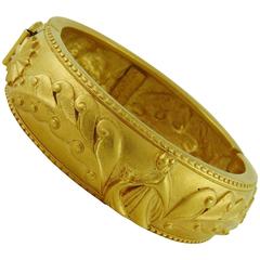 Lanvin Vintage Gold Toned Arpege Bracelet 6