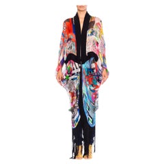 MORPHEW COLLECTION Silk Chiffon Christian Lacroix Cocoon With Fringe