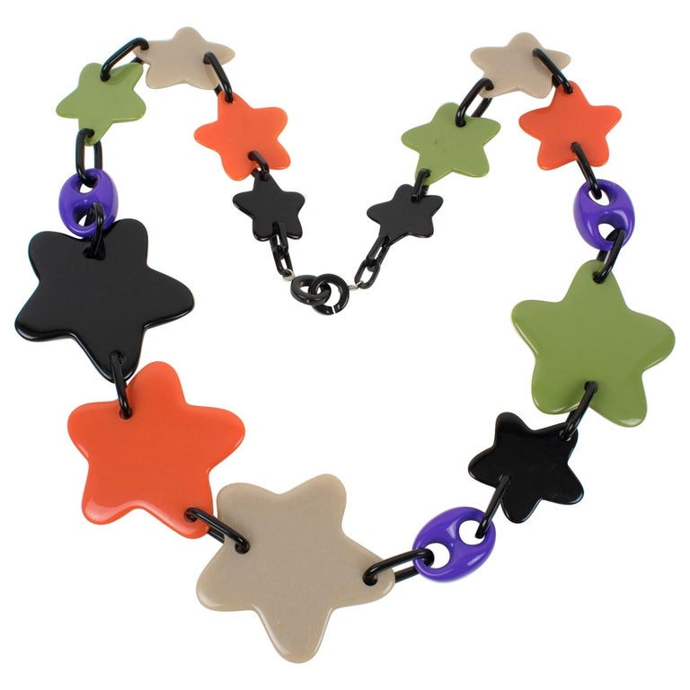 Collier Chaîne Multicolore Angela Caputi - Longueur 41-45 Cm - Bijou Tendance Et Unique