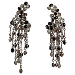 Vintage GRIPOIX PARIS Waterfall Poured Glass Dangling Chandelier Earrings