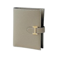 Hermès Bearn Compact Wallet - Etoupe - Gold Hardware