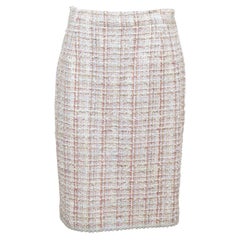 CHANEL Skirt Tweed Fantasy Multi-Color Camellia Cotton 2013 RUNWAY SZ 40