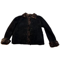 High Country Shearling Manteau en peau de mouton excellent état Extra Small Noir