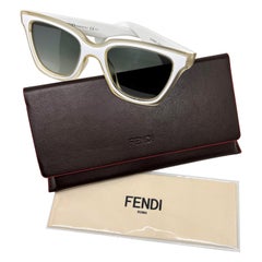New Fendi White Wayfarer Sunglasses with Case