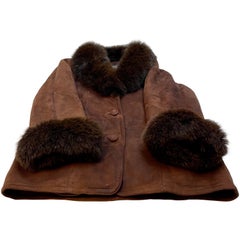  High Country Shearling Sheepskin Coat excellent Condition Real Fur Brown Color