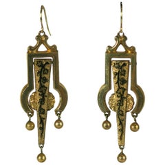 Victorian Articulated Enamel Drop Earrings