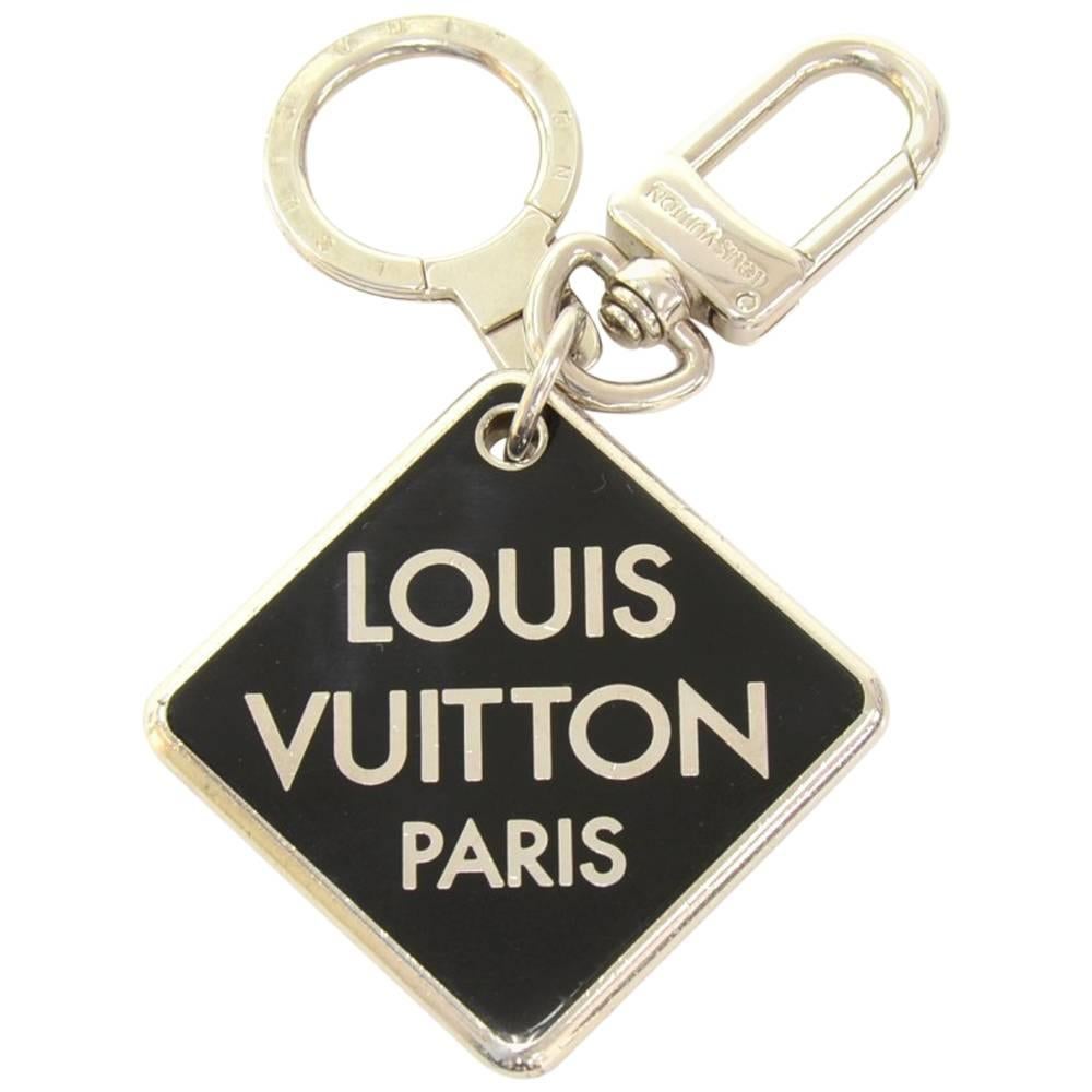 Louis Vuitton Black x Silver Tone Key Chain / Holder