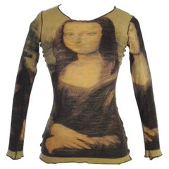 Vintage 1990er John Paul Gaultier Maille Femme Mona Lisa Langarm-Top Shirt