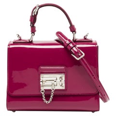 Dolce & Gabbana Dark Pink Patent Leather Small Miss Monica Top Handle Bag