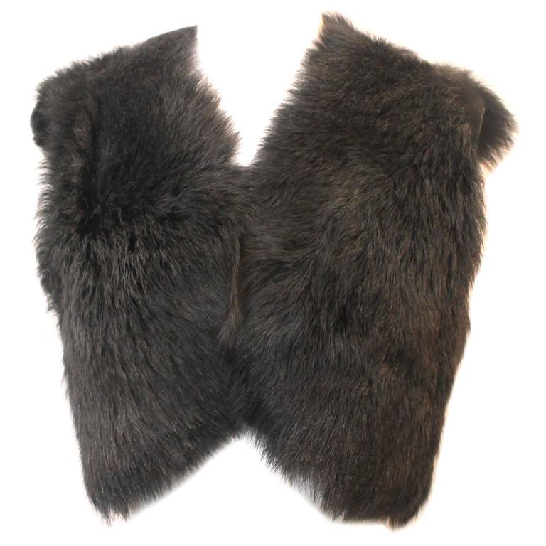 Ralph Lauren Grey Shearling Lamb Cropped Vest M For Sale at 1stDibs