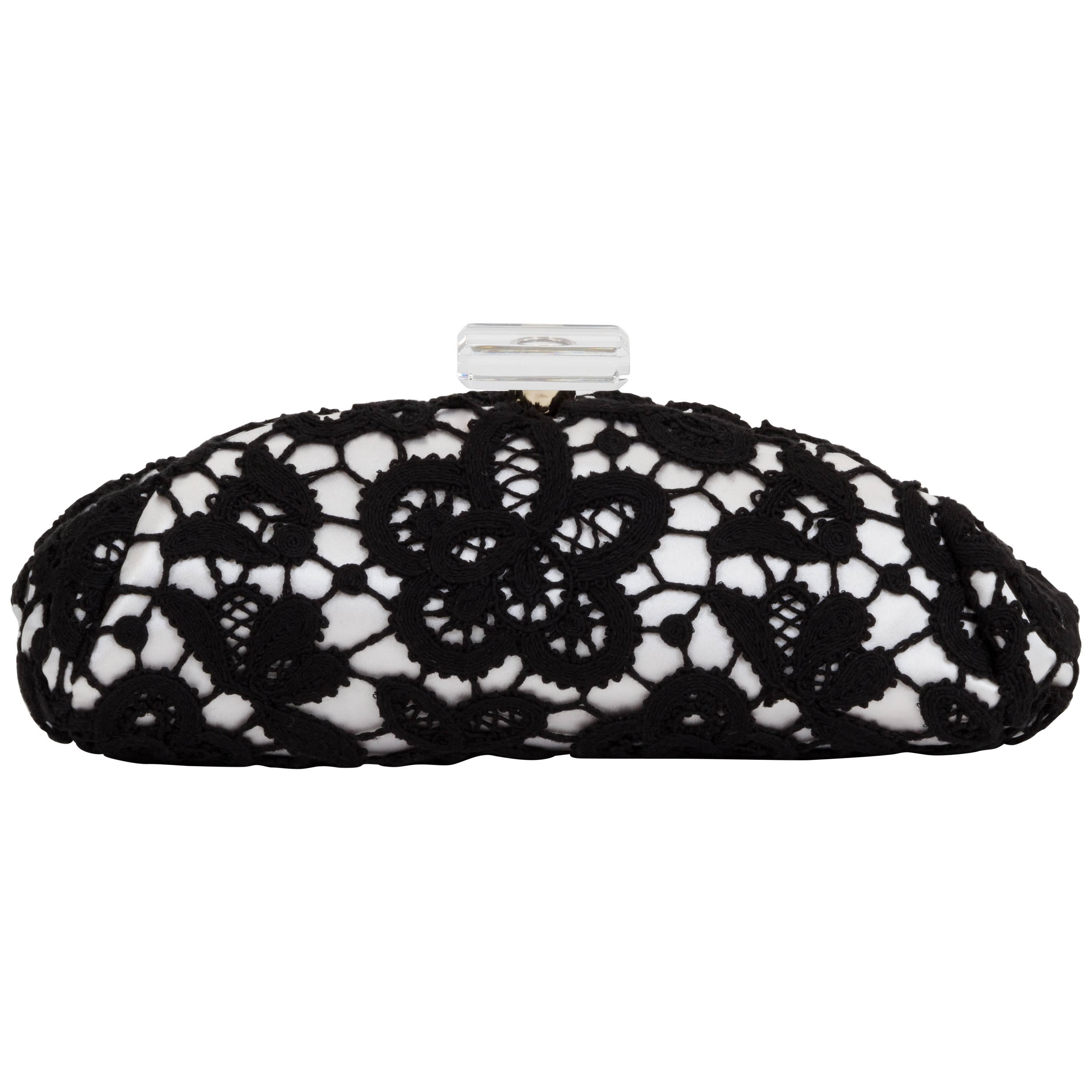 Chanel Limited Edition Large Lace & Lucite Clutch