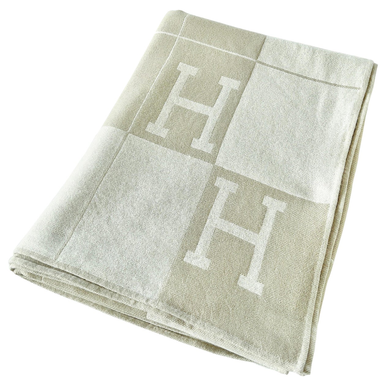 Hermes Avalon Spring Cashmere Blanket In Sable / Cream
