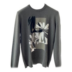 Hermès Puzzle Floral Cashmere Sweater In Algue Dark Green  Size L