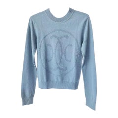 Hermès "H Lift" Cashmere Sweater In Bleu Lichen, Light Blue Size 36