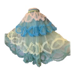 Vintage Torso Creations 1950s-Styled Tiered Tulle Ball Skirt w Colorful Ruffles 