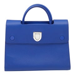 Used Dior Blue Leather Medium Diorever Tote