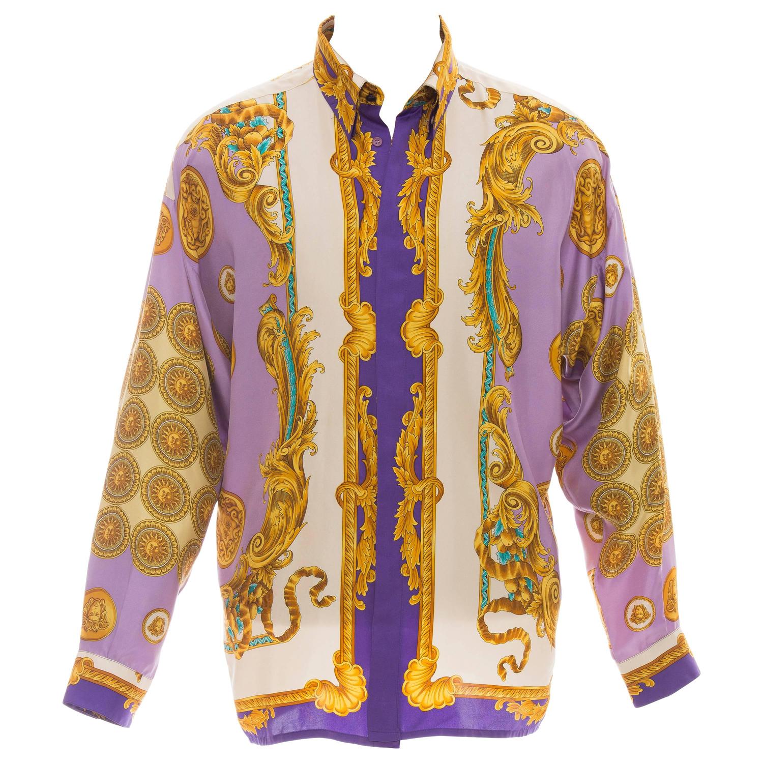 Gianni Versace Men's Silk Medusa Print Shirt, Circa 1990's at 1stdibs