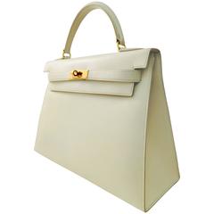 1997 Hermes Kelly 32 Ivory Box Leather 5