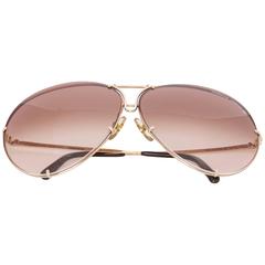 Porsche by Carrera 5621 Aviator Sunglasses with Case and Lens, Circa 1980's 5