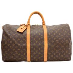 Retro Louis Vuitton Keepall 55 Monogram Canvas Duffle Travel Bag